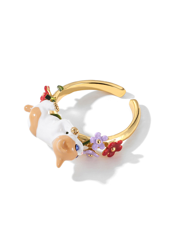 Red Rose Flower And Pearl Enamel Hoop Stud Earrings