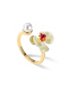 Red Rose Flower Enamel Adjustable Ring Jewelry Gift