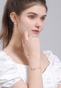 Red Rose Flower Branch With Pearl Enamel Collar Necklace Jewelry Gift