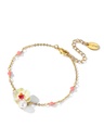 Red Rose Flower Branch With Pearl Enamel Collar Necklace Jewelry Gift