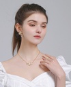 Freshwater Natural Pearl Gold Plated Stud Earrings Jewelry Gift