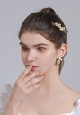 Cute Rabbit Bunny And Leaf Enamel Stud Dangle Earrings Jewelry Gift