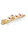 Yellow Red Orange Pansy Flower Pearl Enamel Clip Pin