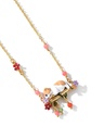 Pink Blossom Flower With Pearl Enamel Stud Earrings Jewelry Gift