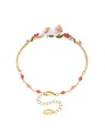 Pink Flower Bud With Pearl Enamel Adjustable Ring Jewelry Gift