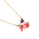 Enamel Flower Crystal Bee Enamel Earrings Jewelry Stud Clip Earrings