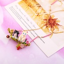 Enamel Flower Gem Enamel Earrings Jewelry Stud Clip Earrings
