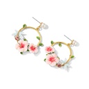 Plant Gold Plated Metal Sheet Enamel Dangle Earrings Jewelry Gift