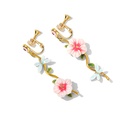 Hummingbird Green Bird And Stone Enamel Stud Earrings Jewelry Gift