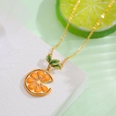 Orange Blossom Flower Asymmetrical Enamel Tassel Dangle Earrings Jewelry Gift
