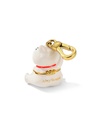 White Pink Cute Kitty Cat Kitten Enamel Key Pendant Necklace Jewelry Gift