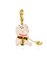 White Pink Cute Kitty Cat Kitten Enamel Key Pendant Necklace Jewelry Gift