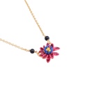 Enamel Glaze Flower Copper Plated Gold Necklace