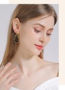 Pink Green Flower Asymmetrical Enamel Hook Earrings Jewelry Gift