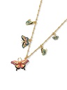 Pink White Black Bow And Pearl Enamel Pendant Necklace Jewelry Gift