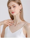 Pink White Black Bow And Pearl Enamel Pendant Necklace Jewelry Gift