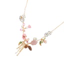 Enamel Flower Red Crystal Earrings Jewelry Hook Earrings