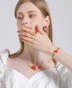 Cat Kitty Kitten Red Heart Enamel Adjustable Ring