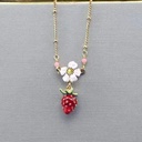 Enamel Flower Sapphire Enamel Earrings Jewelry Stud Clip Earrings