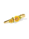 Yellow Sunflower And Bee Crystal Enamel Hair Pin