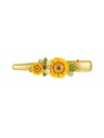 Yellow Sunflower And Bee Crystal Enamel Hair Pin