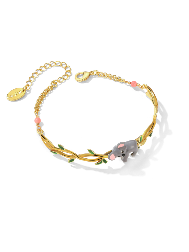 Koala On A Branch Enamel Cuff Bracelet Jewelry Gift