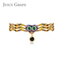 Enamel Glazed Big Eyes Spider Bracelet 18K Gold Plated