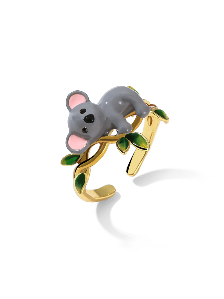 Cute Koala Enamel Adjustable Ring Jewelry Gift