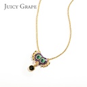 Enamel Glazed Big Eyes Spider Clavicle Chain Necklace 18K Gold Plated