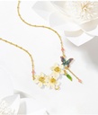 White Elephant Enamel Necklace Key Pendant With Chains Jewelry Gift