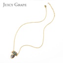 Enamel Glazed Big Eyes Spider Clavicle Chain Necklace 18K Gold Plated