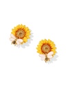 Strawberry White Flower Enamel Dangle Earrings Jewelry Gift