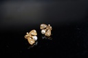 Light Yellow White Red Flower And Pearl Enamel Stud Earrings