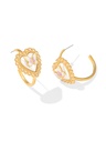 Butterfly Heart Pearl Enamel C Shape Enamel Earrings Jewelry Gift