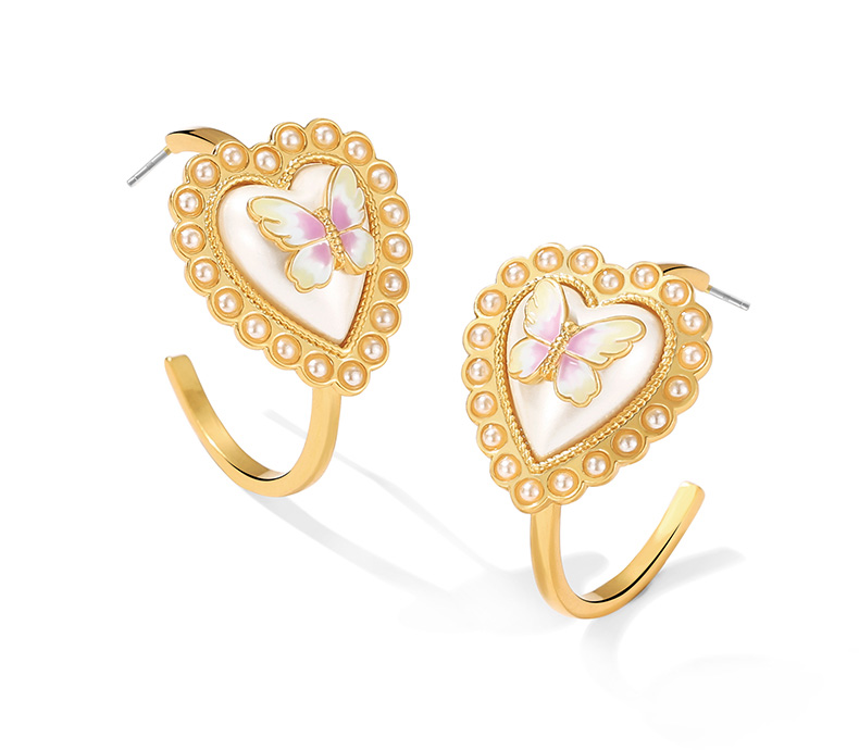 Yellow Red Orange Pansy Flower Pearl Enamel Adjustable Ring