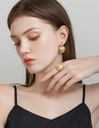 Yellow Red Orange Pansy Flower Pearl Enamel Tassel Earrings