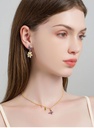 Yellow Red Orange Pansy Flower Pearl Enamel Charm Thin Bracelet