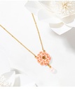 Cherry Blossom Flower Pearl Enamel Pendant Necklace Jewelry Gift