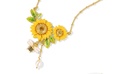Sunflower And Bee Pearl Enamel Pendant Necklace Jewelry