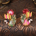 Enamel Glaze Colorful Butterfly Ruby Necklace Clavicle Chain