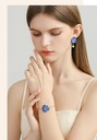 Blue Flower Enamel Thin Bracelet Jewelry Gift
