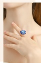 Blue Flower And Pearl Enamel Adjustable Ring