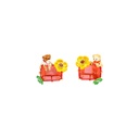 Pink Flower And Dragonfly Tassel Enamel Dangle Earrings Jewelry Gift