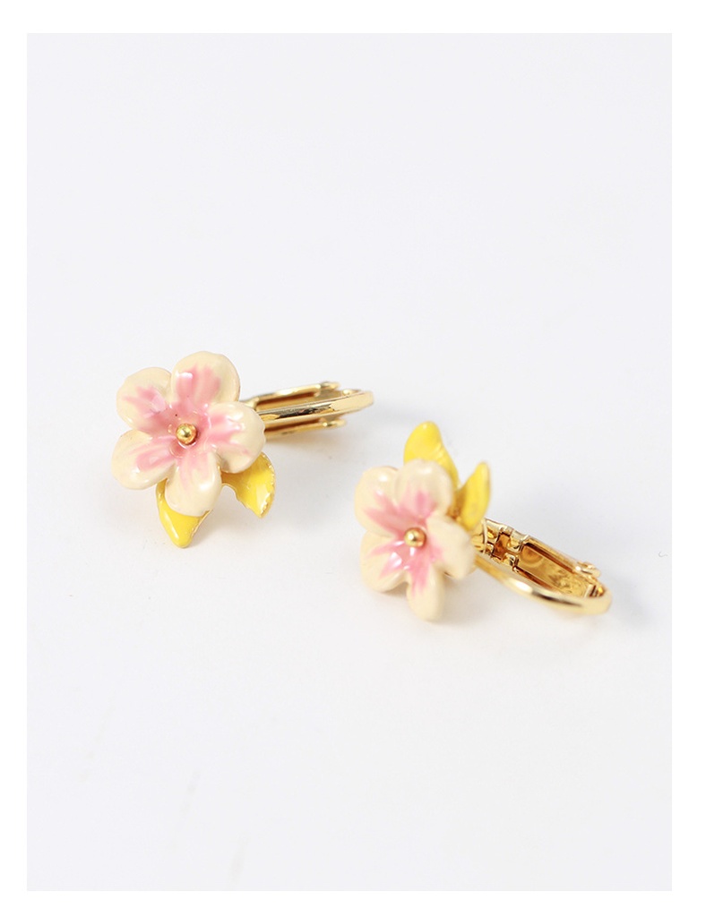 Orange Lemon Slice And Leaf Enamel Dangle Earrings