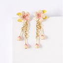 Orange Lemon Slice With Zircon And Leaf Enamel Hook Earrings