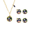 Orange Lemon Slice With Zircon Leaf Enamel Dangle Earrings