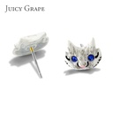 Enamel Glazed Cute Persian Cat Inlaid Zircon Stud Earrings 925 Silver Needle