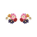 Flower Basket Enamel Hook Earrings Jewelry Gift