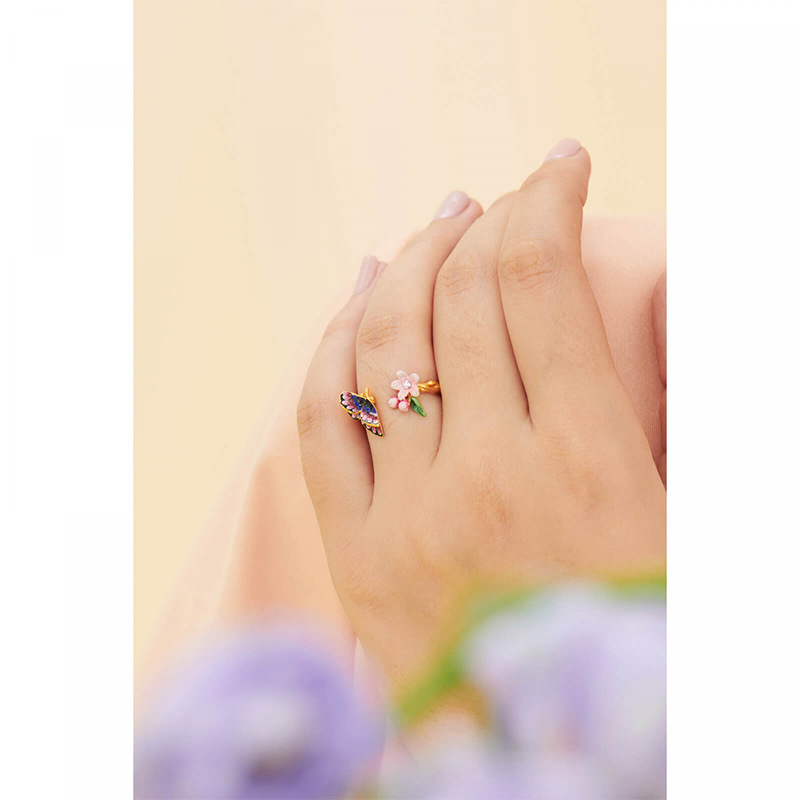Colorful Butterfly Enamel Adjustable Ring Jewelry Gift