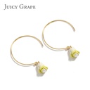 Enamel Glazed Convallaria Majalis Inlaid Gem Pearl Hook Earrings 18K Gold Plated